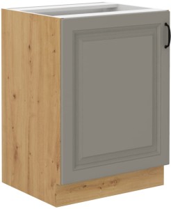 STILO 60 D 1F Hlinená sivá/dubová kuchynská skrinka Artisan