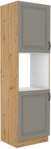 Komínová skrinka pre kuchynskú linku STILO 60 DP-210 2F Clay Šedá/Artisan Oak