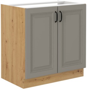 Kuchynská skrinka STILO 80 ZL 2F Clay Šedá/Oak Artisan