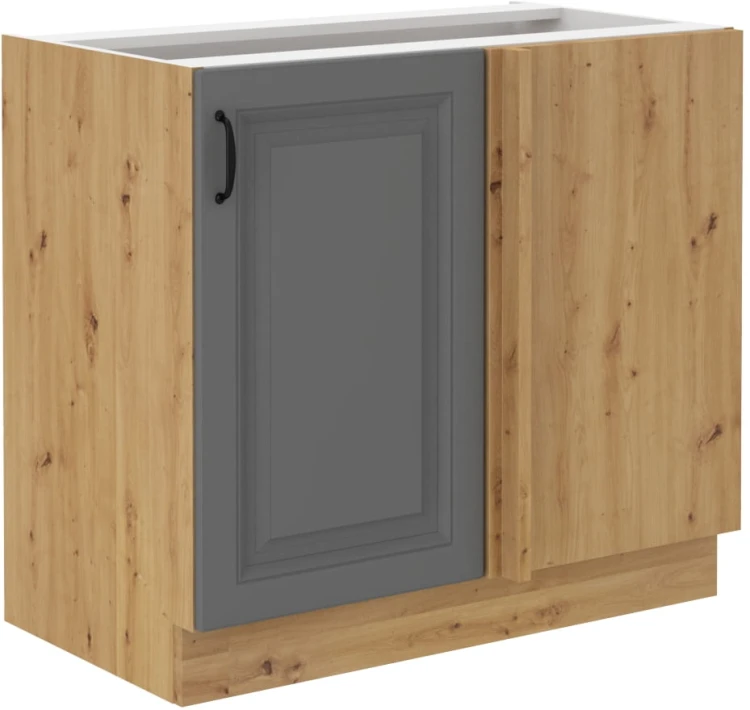 Rohová kuchynská linka STILO 105 ND 1 F Šedá/Oak Artisan