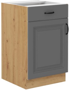 Kuchynská skrinka so zásuvkou STILO 50 D 1F 1 S Šedá/Oak Artisan