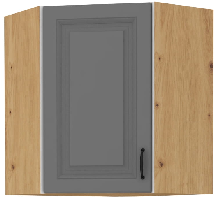 Horná skrinka do rohovej kuchyne STILO 58x58 GN-72 1 F Šedá/Oak Artisan
