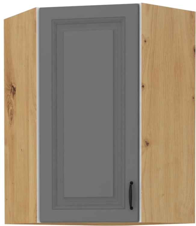 Horná skrinka do rohovej kuchyne STILO 58x58 GN-90 1 F Šedá/Oak Artisan