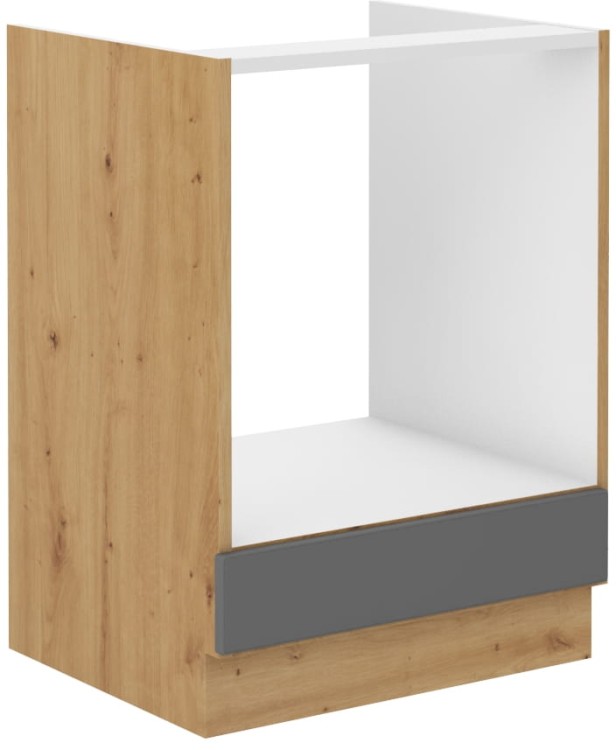 Skrinka na kuchynskú rúru STILO 60 D GAS Šedá/Oak Artisan