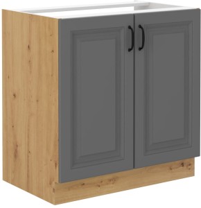 Kuchynská skrinka STILO 80 ZL 2F Šedá/Oak Artisan
