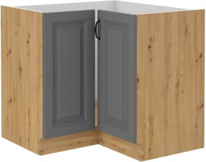 Rohová kuchynská linka STILO 89x89 DN 1F Šedá/Oak Artisan