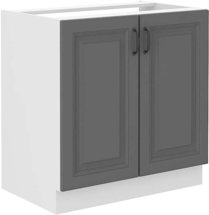 Kuchynská skrinka STILO 80 ZL 2F sivá/biela