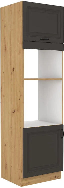 Komínová skrinka pre rúru a mikrovlnnú rúru STILO 60 DPM-210 2F Graphite/Artisan kitchen