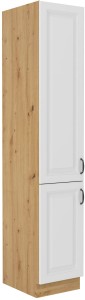 Komínová skrinka do kuchyne STILO 40 DK-210 2 F biela/dub Artisan