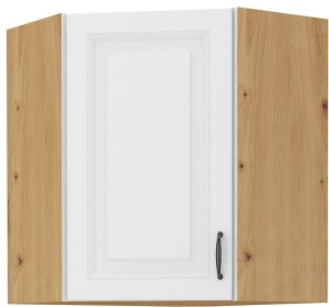 Horná skrinka do rohovej kuchyne STILO 58x58 GN-72 1 F biela/dub Artisan