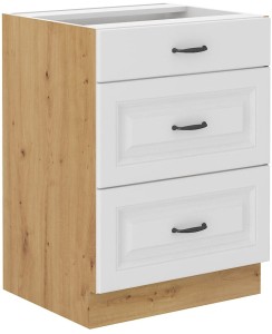 Kuchynská skrinka so zásuvkami STILO 60 D 3S Biela/Oak Artisan