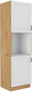 STILO 60 DP-210 2F Biela/dubová komínová skrinka Artisan pre kuchynskú rúru