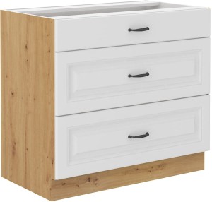 Kuchynská skrinka so zásuvkami STILO 80 D 3S Biela/Oak Artisan