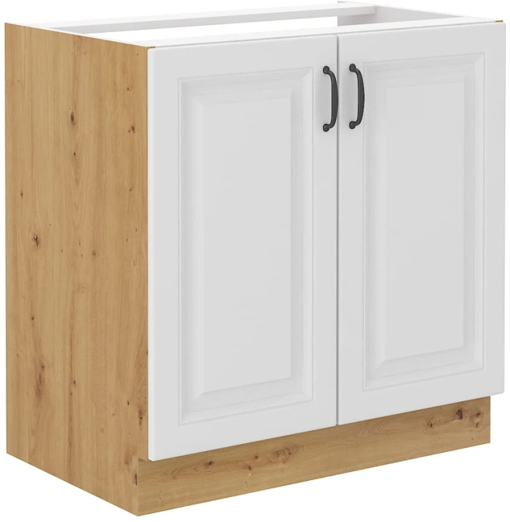 Podomietková kuchynská skrinka STILO 80 ZL 2F Biela/Oak Artisan