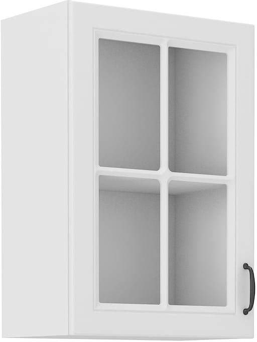 Horná skrinka do kuchyne s vitrínou STILO 40 GS-72 1F biela/biela