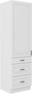 Komínová skrinka do kuchyne so zásuvkami STILO 60 DKS-210 3S 1F biela/biela