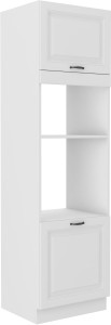 Komínová skrinka do kuchyne pre rúru a mikrovlnnú rúru STILO 60 DPM-210 2F biela/biela