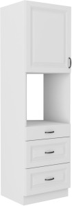 Komínová skrinka do kuchyne so zásuvkami na rúru STILO 60 DPS-210 3S 1F biela/biela