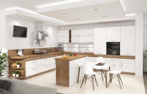 Skrinka do kuchyne pod rúru VIGO 60 D GAS Gloss Biela/Lancelot