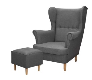 Kreslo Ušiak s podnožkou Denver Graphite