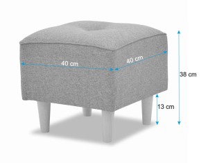 Kreslo Ušiak s podnožkou Denver Graphite