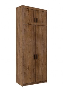 Dvojdverová šatníková skriňa s nadstavcom Elena Dub Lefkas