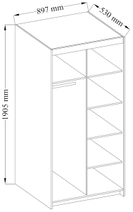 Dvojdverová šatníková skriňa s nadstavcom Elena Sonoma dub