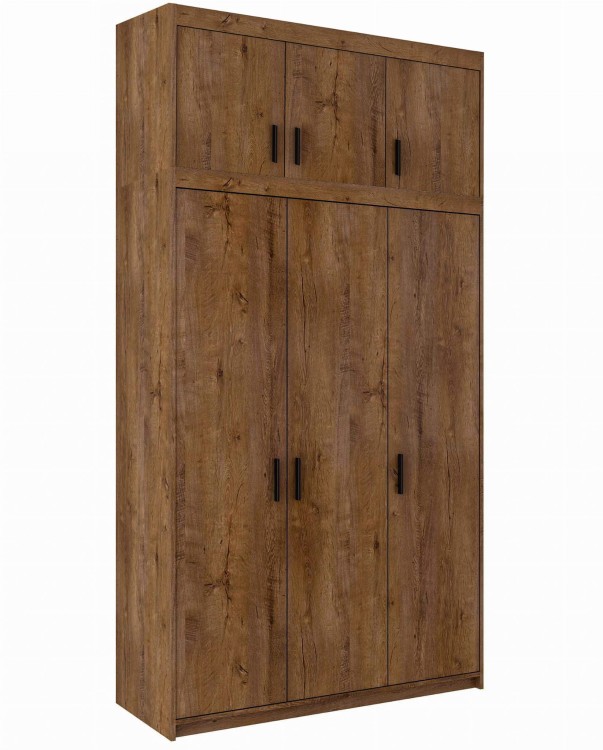 Trojdverová šatníková skriňa Elena 3D DL03 s nadstavcom NAEL DL03 Dub Lefkas