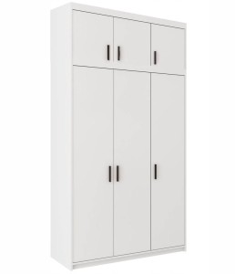 Trojdverová šatníková skriňa Elena 3D WH03 s nadstavcom NAEL WH03 Biela