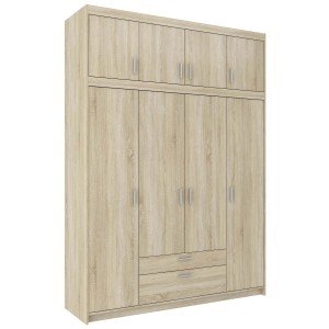 4-dverová šatníková skriňa Elena 4D SO04 s nadstavcom NAEL SO04 dub sonoma