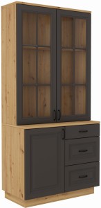 Komoda Flawia GRAR 100 1D 3S so skrinkou 100 2D Graphite/Artisan