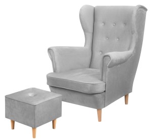 Floki lounge set kreslo s podnožkou Sivé