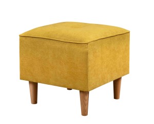 Škandinávsky set nábytku pohovka s kreslom a pufom Žltá