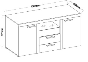 Nástenná skrinka Rumba WH01 s komodou WH20 2D 2S Biela
