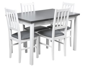 Skladací stôl so 4 stoličkami X008 Biela/Graphite