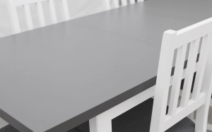 Skladací stôl so 4 stoličkami X011 Biela/Graphite