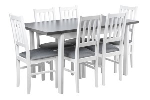 Skladací stôl so 6 stoličkami X011 Biela/Graphite