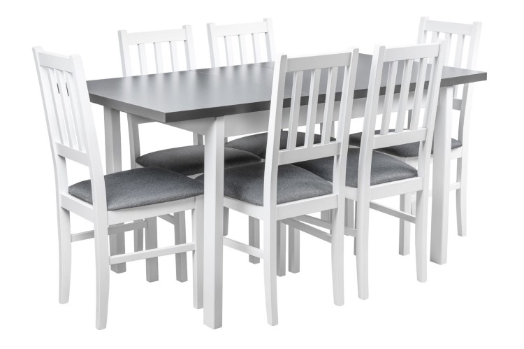 Skladací stôl so 6 stoličkami X011 Biela/Graphite