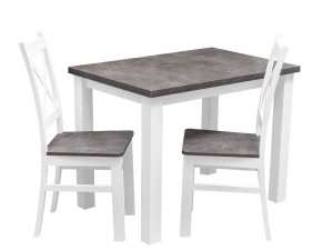 Stôl s 2 stoličkami Z052 Biely/betón