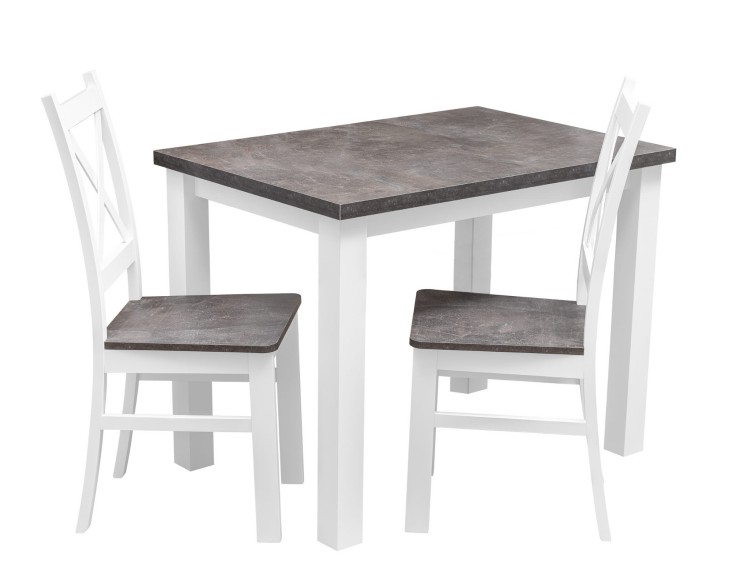 Stôl s 2 stoličkami Z052 Biely/betón