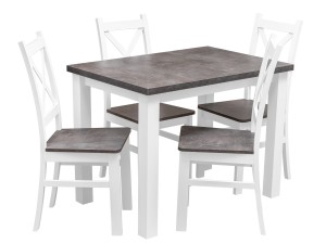 Stôl so 4 stoličkami Z052 Biely/betón