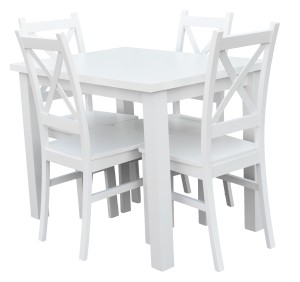 Stôl so 4 stoličkami Z057 Biela