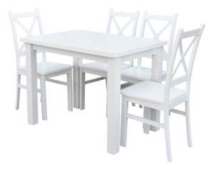 Stôl so 4 stoličkami Z057 Biela