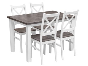 Stôl so 4 stoličkami Z062 Biely/betón