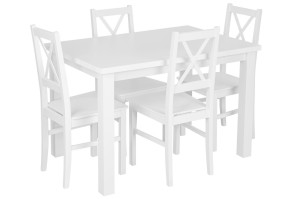Stôl so 4 stoličkami Z071 Biela