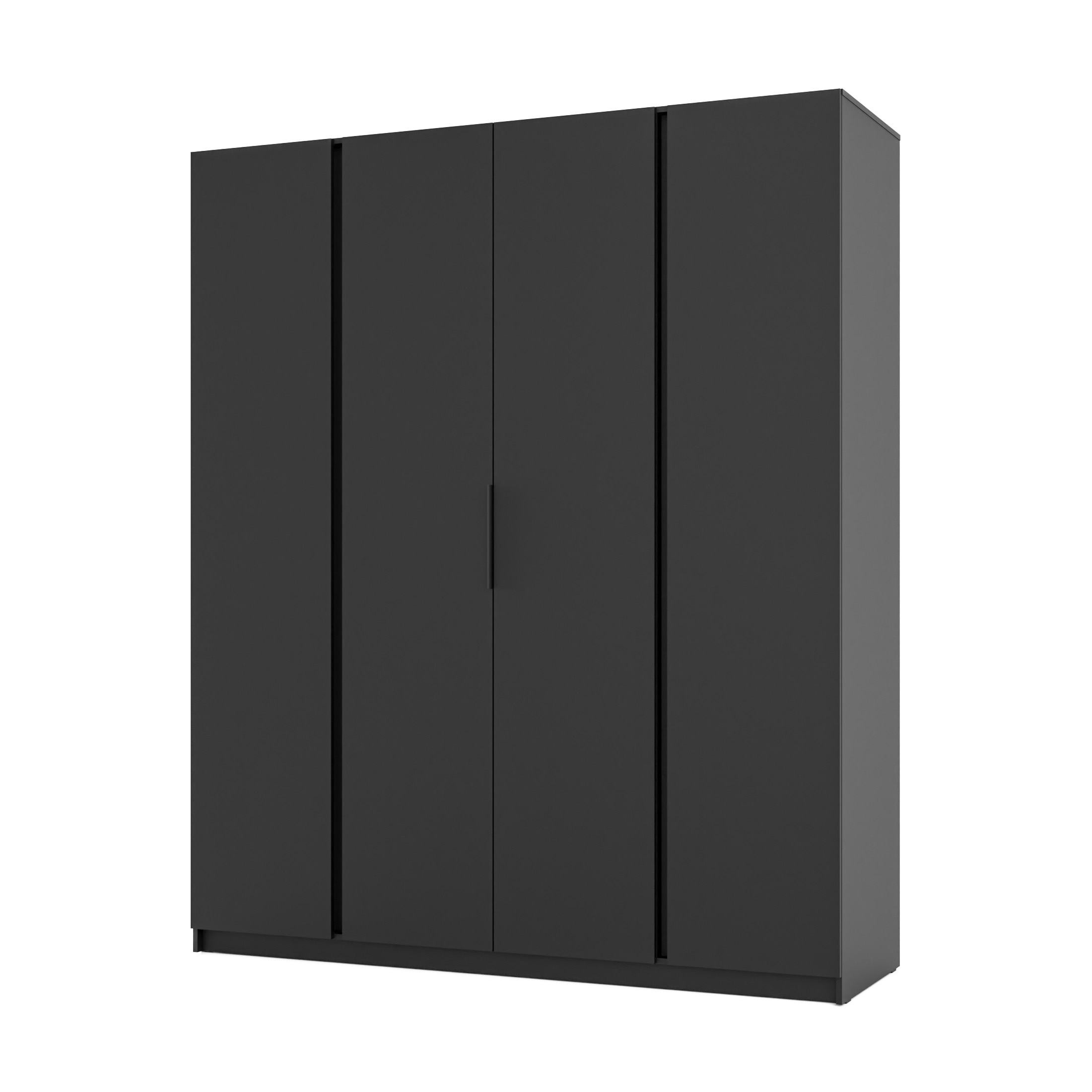 Šatníková skriňa so 4 dverami a policami Dravero BL/BL 4F