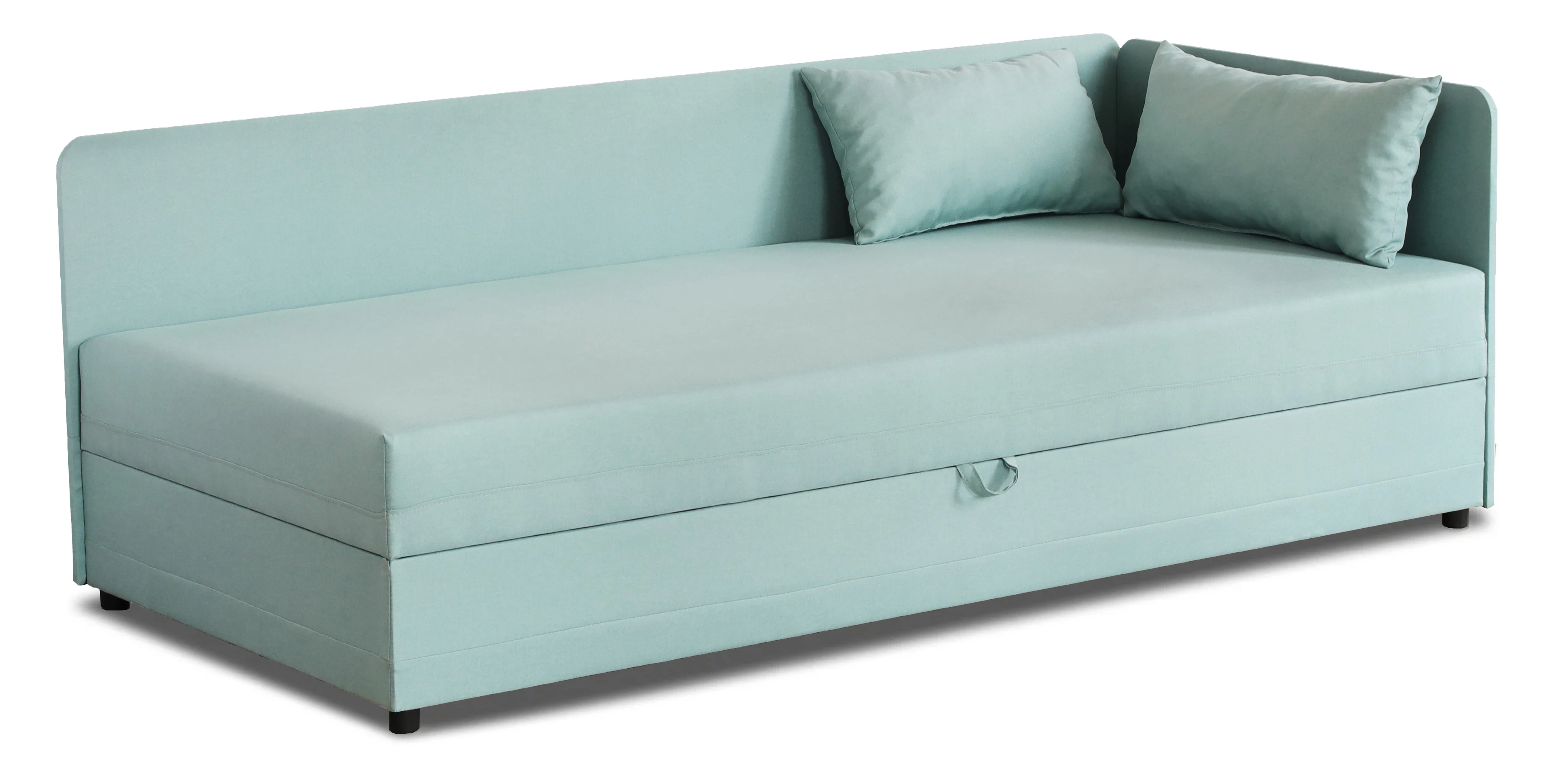 Čalúnená jednolôžková posteľ s úložným priestorom Hirek Eko 80x200 Mätová