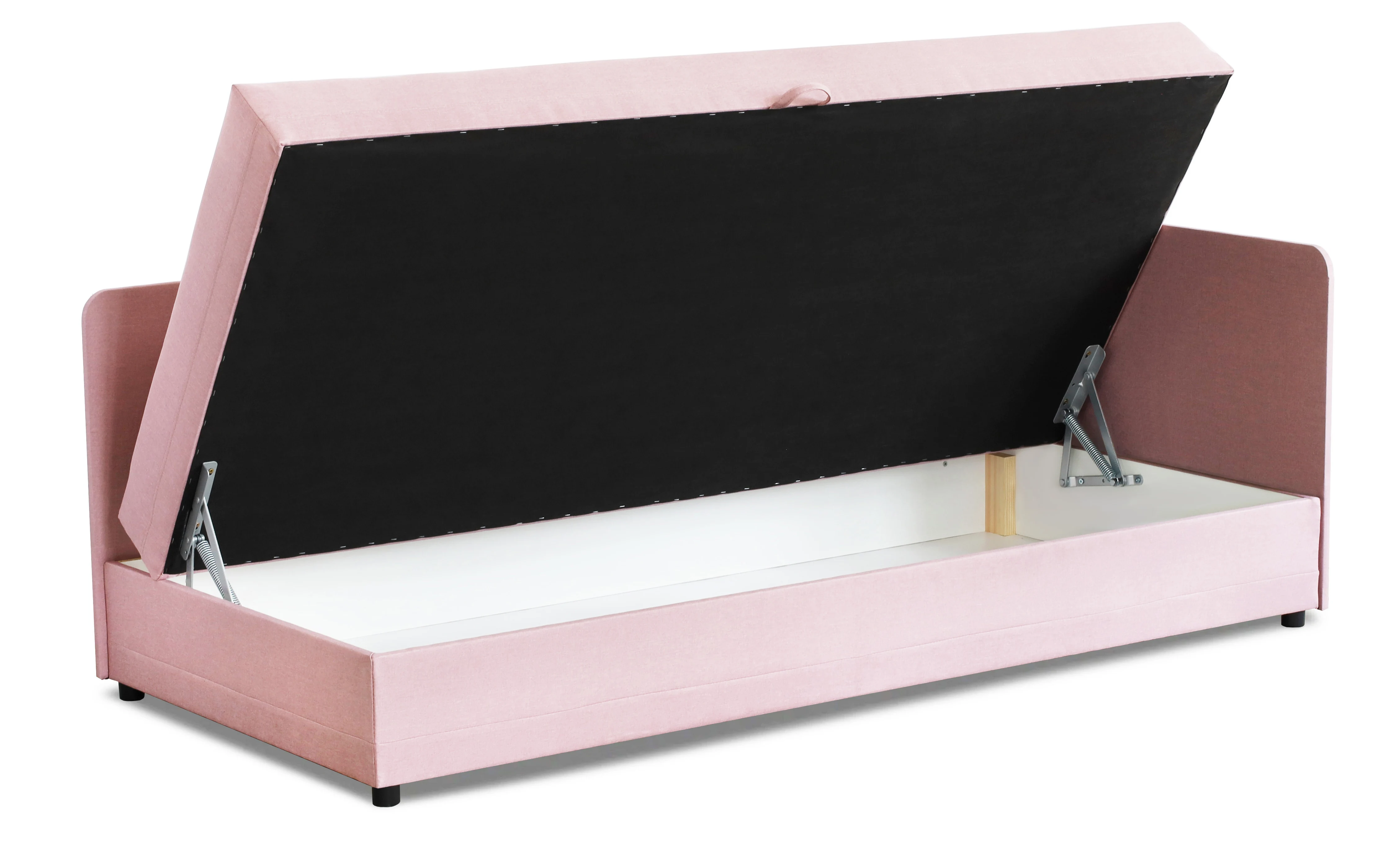 Čalúnená jednolôžková posteľ s úložným priestorom Hirek Eko 80x200 Ružová