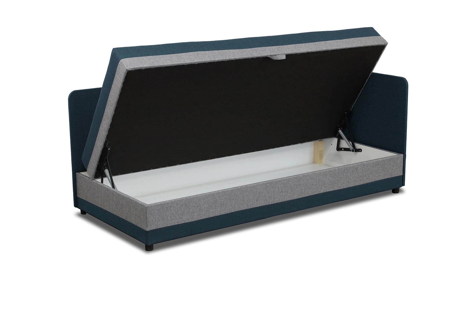 Čalúnená jednolôžková posteľ s úložným priestorom Hirek Eko 80x200 Tyrkysová/Sivá