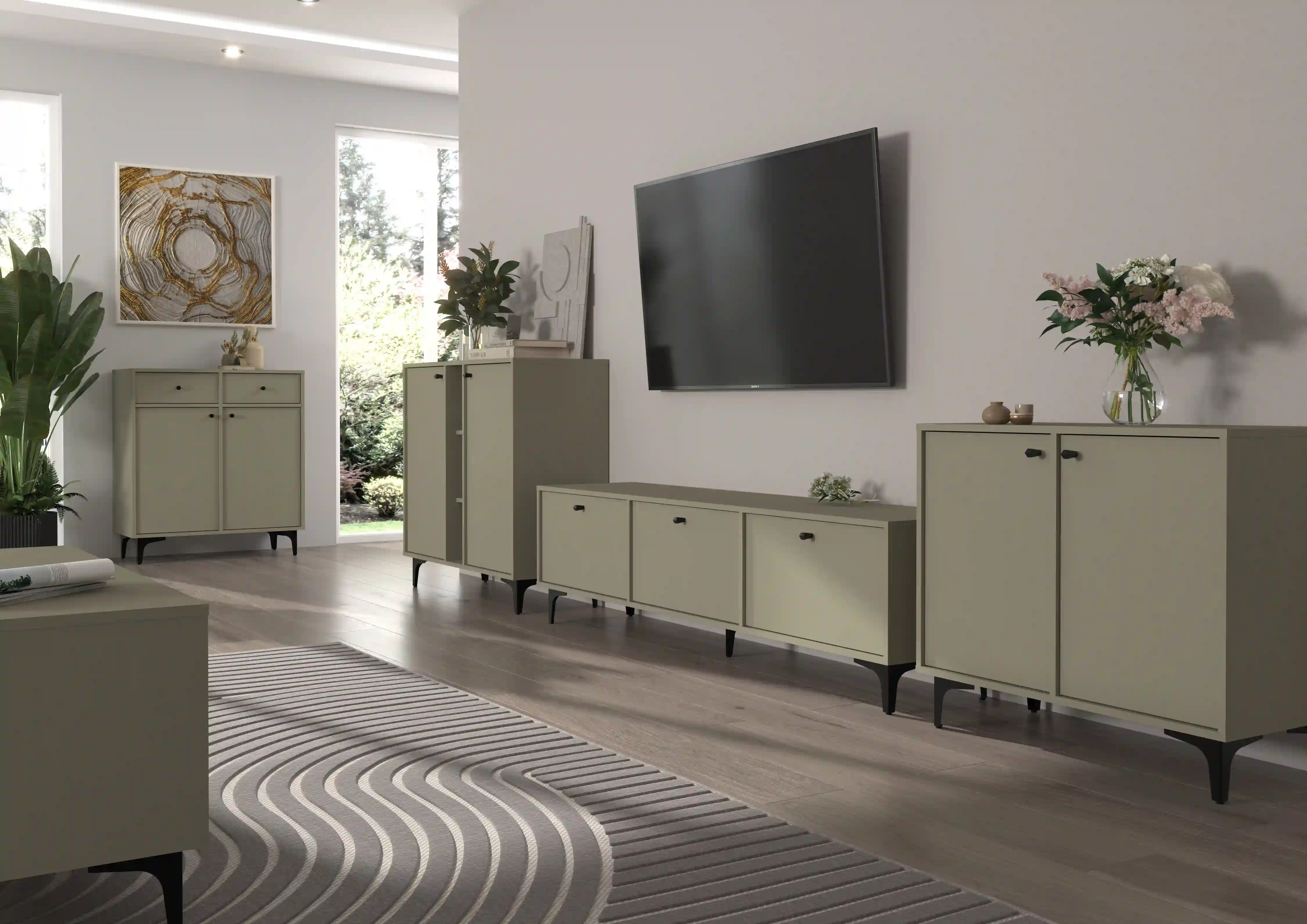 Komoda Sakai 1-2F T812 Eukalyptus Čierna